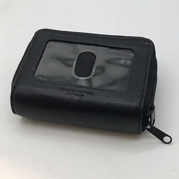 Buxton Black Leather Accordion Wizard 12 Credit Card ID Holder Coin Cash Wallet - Picture 1 of 9